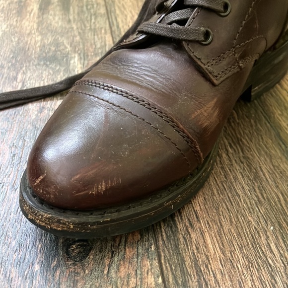 Thursday Boot Company Captain 6.5 brown burgundy Moto Mid calf Leather Boots - Picture 6 of 10